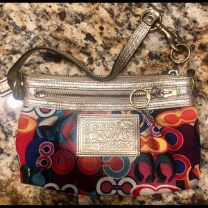 Multicolored Coach Wristlet